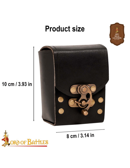 Bolsa pequena de couro para cinto,...