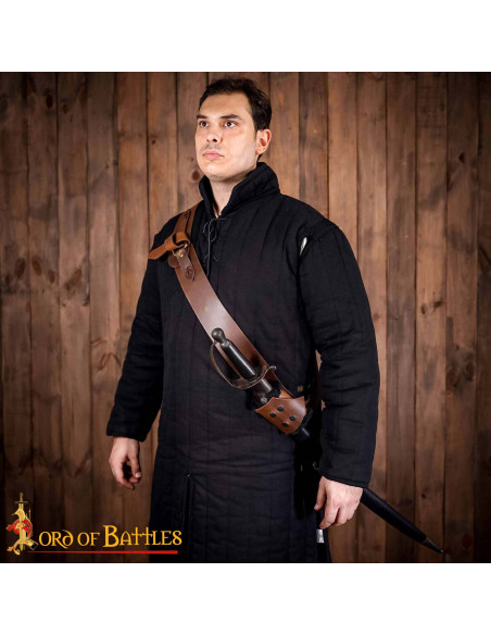 Cinto com tahali medieval em couro...