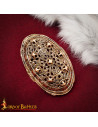 Broche viking oval do século IX em bronze envelhecido