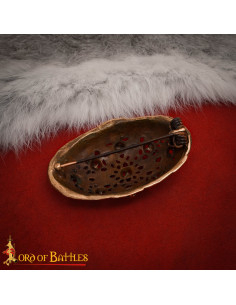 Broche viking oval do século IX em bronze envelhecido 2
