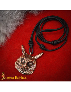 Colar medieval modelo Coruja em bronze envelhecido 2