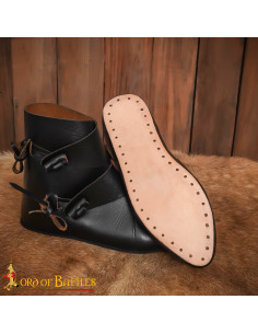 Botins vikings modelo Jorvik em chifre preto 2