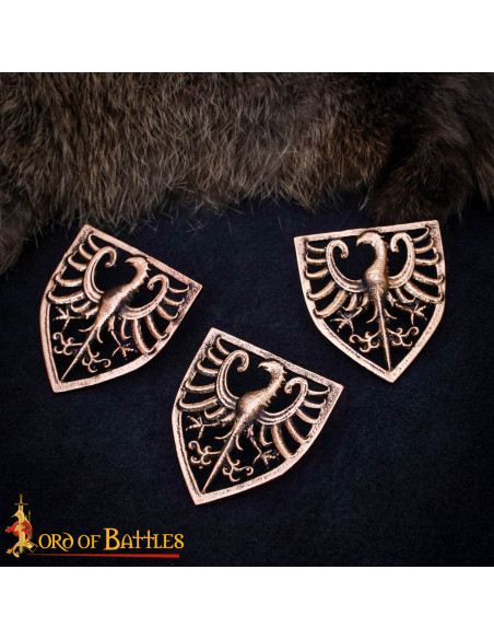 Sete insígnias medievais modelo águia...