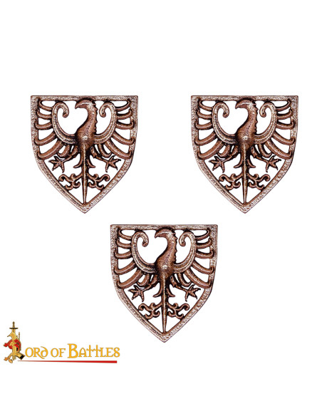 Sete insígnias medievais modelo águia...