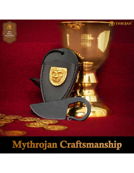 Faca celta forjada à mão com bainha...