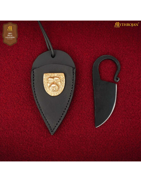 Faca celta forjada à mão com bainha...