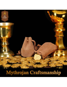 Pacote com 2 bolsas limosneiras medievais em couro de... 2