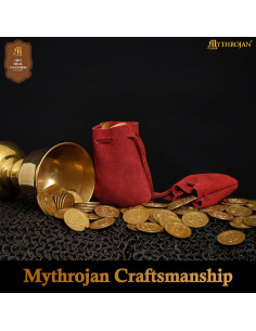 Pacote de 2 bolsas limosneiras medievais em pele de... 2