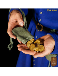 Kit 2 bolsas limosneras medievais em couro de camurça,... 2