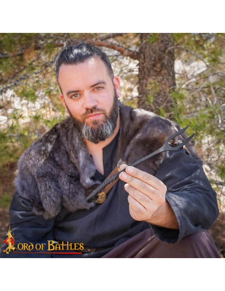 Garfo viking em ferro forjado à mão...