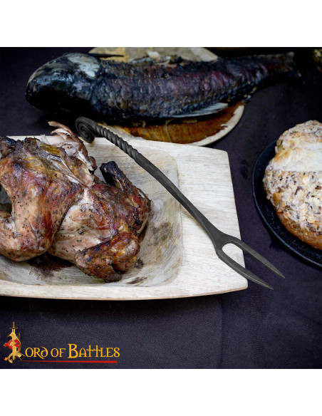 Garfo viking em ferro forjado à mão...