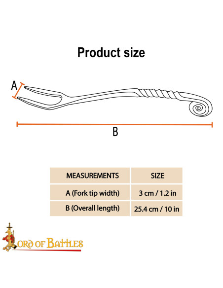 Garfo viking em ferro forjado à mão...