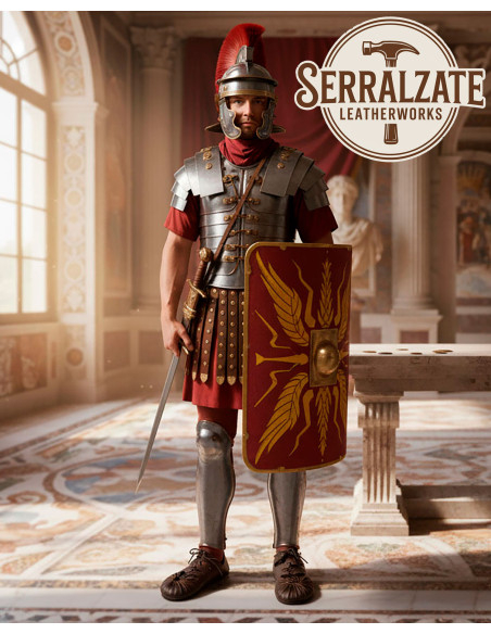 Sandálias caligas romanas em marrom...