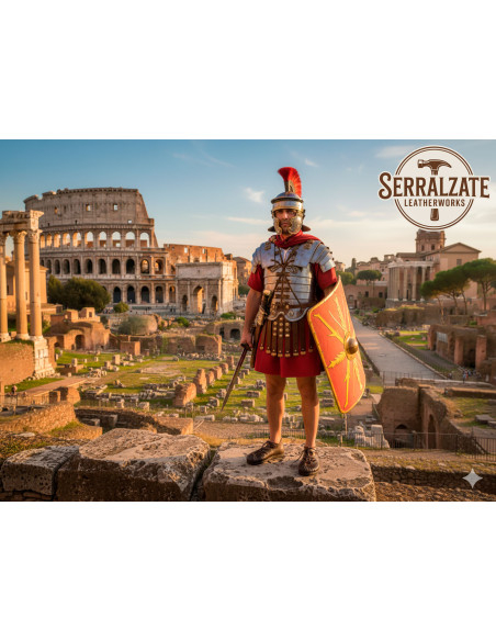 Sandálias caligas romanas em marrom...