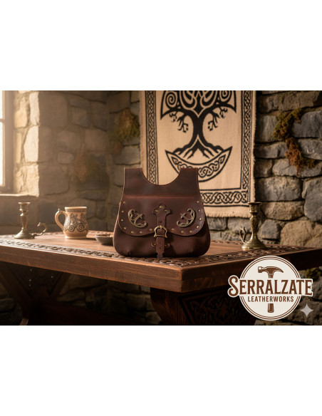Bolsa Celta-Medieval Gareth em marrom...