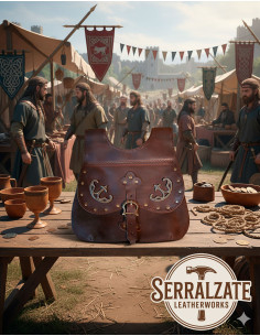 Bolsa Celta-Medieval Gareth em marrom escuro