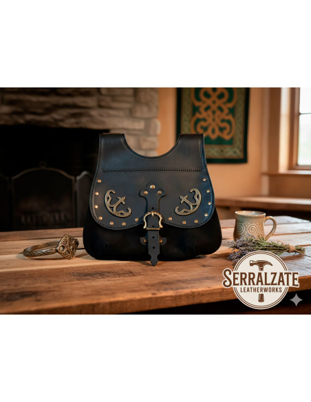 Bolsa Celta-Medieval Gareth em preto