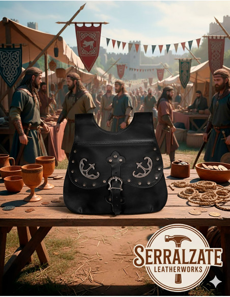 Bolsa Celta-Medieval Gareth em preto
