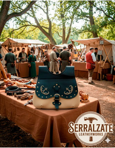 Bolsa Celta-Medieval Gareth em preto-marrom claro