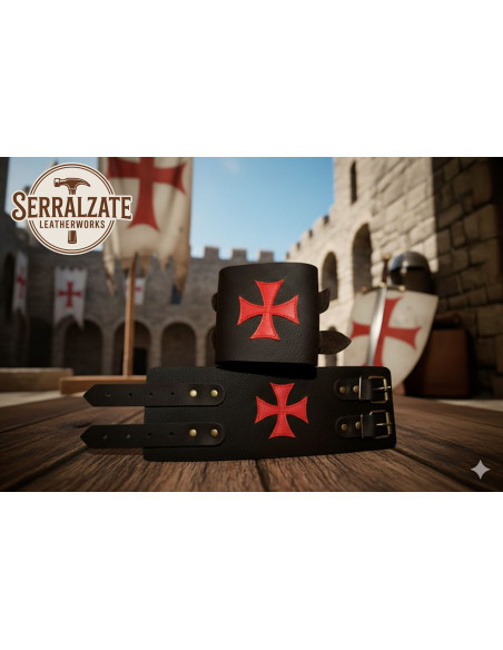 Pulseira cruz templária com 2...