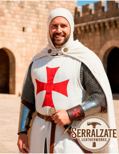 Pulseira cruz templária com 2 tiras - marrom escura 2