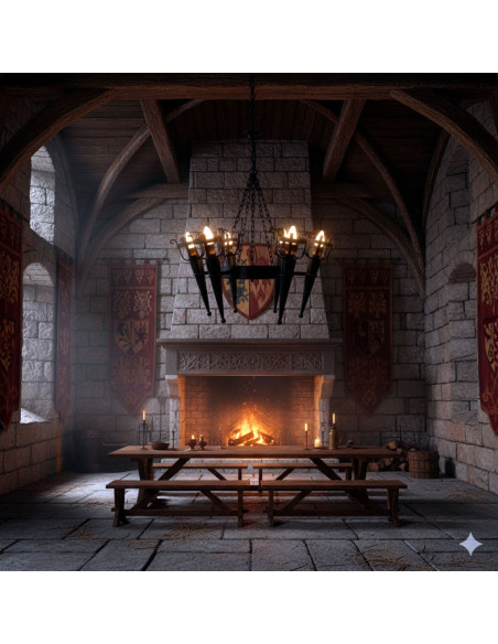 Candeeiro de forja com braços...