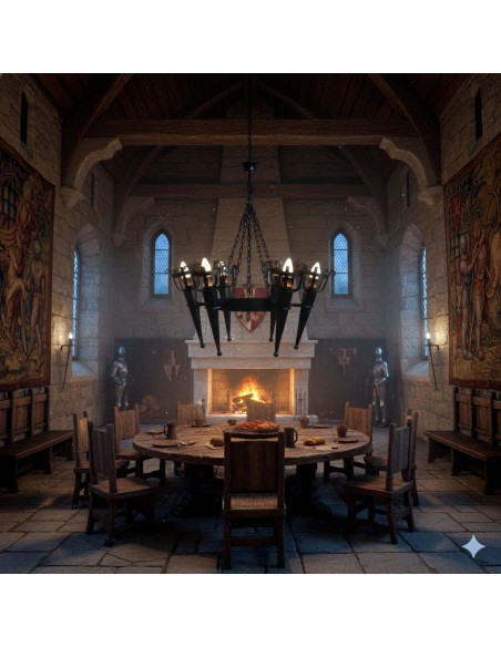 Candeeiro de forja com braços...