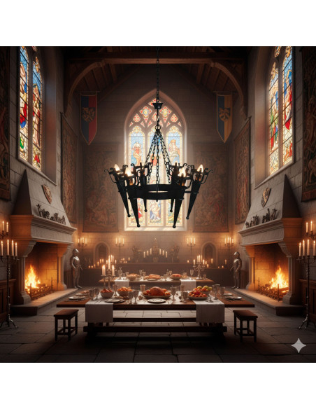 Candeeiro de forja com braços...