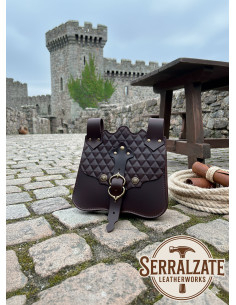 Bolsa de cavaleiro medieval Percival para cinto, couro...