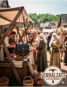 Bolsa medieval em couro modelo Escudero, cor preta 2