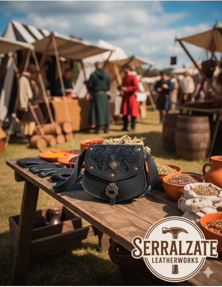 Bolsa medieval em couro modelo...