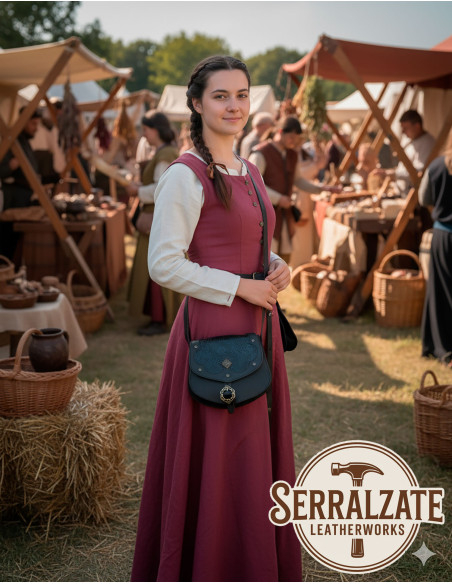 Bolsa medieval em couro modelo...