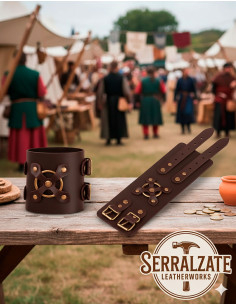 Pulseira medieval Alejandro em marrom (1 unidade)