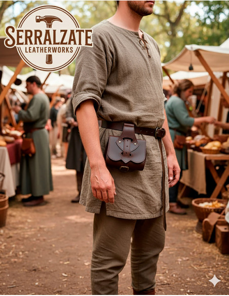 Bolsa medieval de couro modelo...