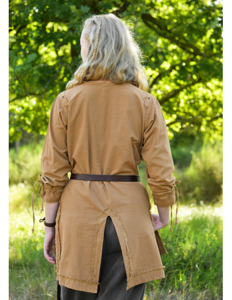 Túnica medieval marrom modelo Yrsa,...