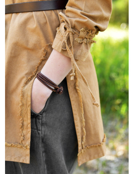 Túnica medieval marrom modelo Yrsa,...