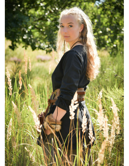 Túnica medieval marrom modelo Yrsa,...