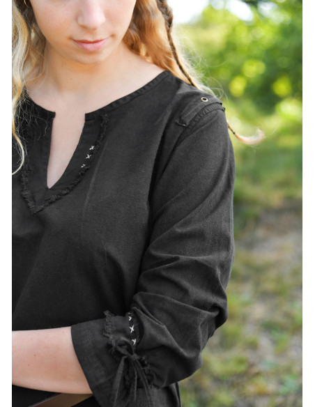 Túnica medieval marrom modelo Yrsa,...