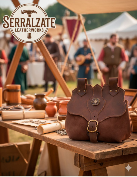 Bolsa medieval em couro modelo...