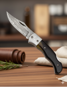 Canivete de campo marca Albainox lâmina damasco osso de...