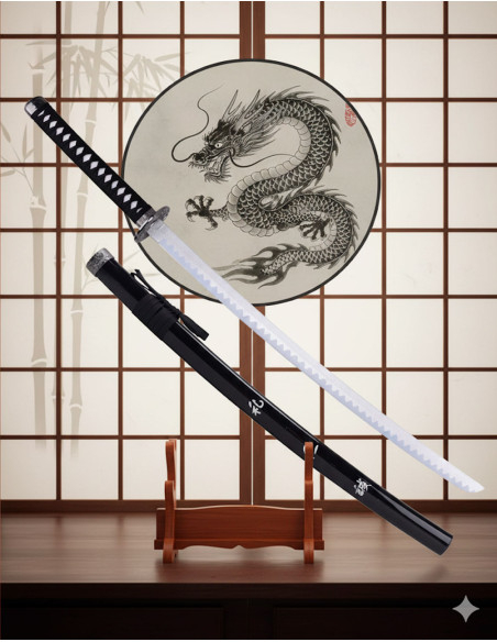 Katana decorativa tsuba Dragão e...