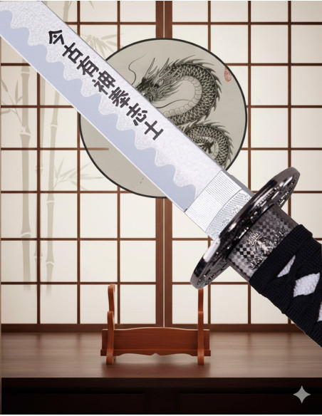 Katana decorativa tsuba Dragão e...