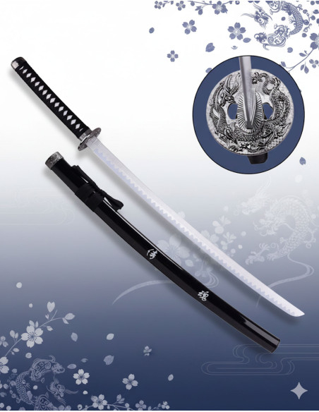 Katana decorativa tsuba Dragão...