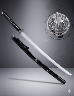 Katana decorativa tsuba Dragão Fantasia, lâmina de bambu...