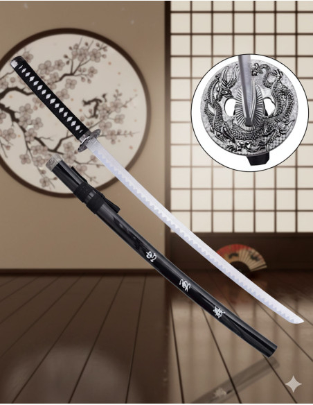 Katana decorativa tsuba Dragão...