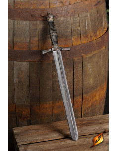Adaga medieval pirata para LARP, cabo acabado em preto...