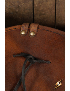 Chapéu pirata simples de couro, cor marrom 2