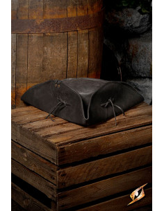 Chapéu pirata simples de couro, cor preta