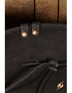 Chapéu pirata simples de couro, cor preta 2