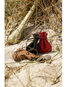 Limosneira pirata de couro, cor marrom 2